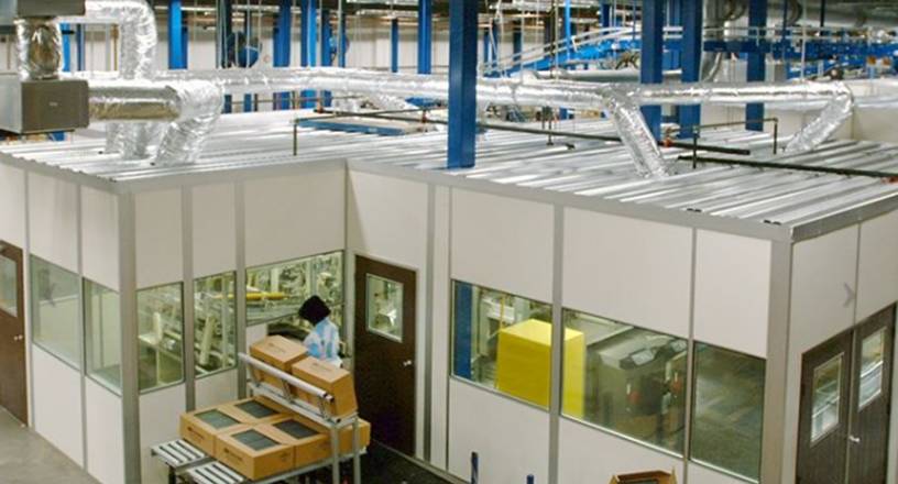 machienary set up under sandwich puf panels